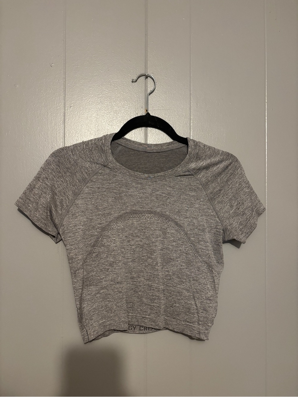 lululemon athletica Heather Gray Short-Sleeve Crop Top